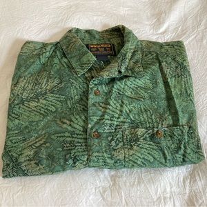 Vintage WOOLRICH tropical palm leaf green shirt
